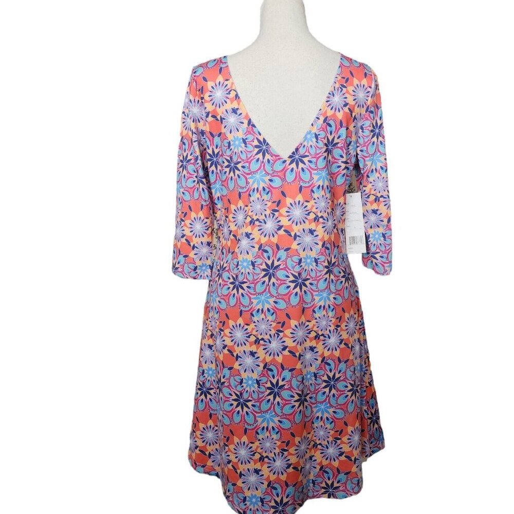 NWT Tracy Negoshian Red Printed Geometric Tunic Dress Size Small - Picture 4 of 9